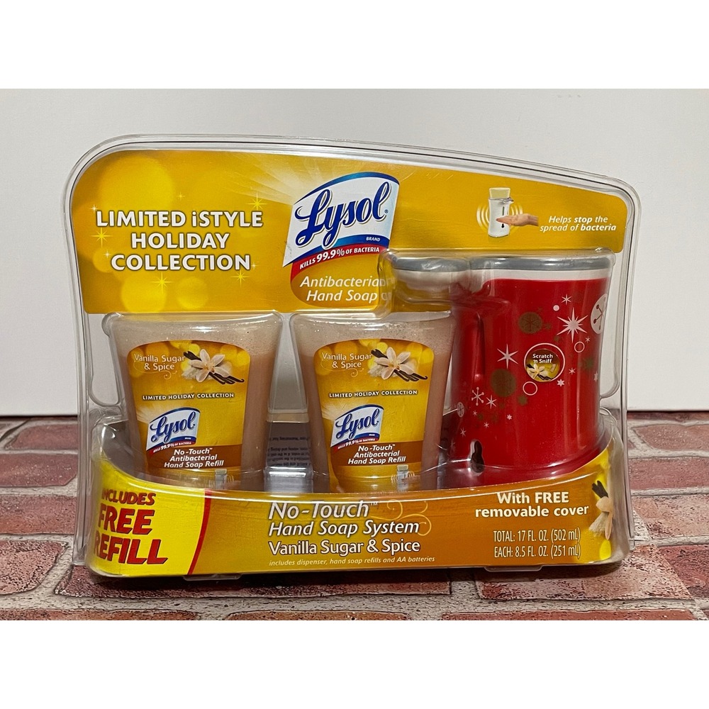 Lysol No-Touch Hand Soap System Vanilla Sugar & Spice Holiday Collection New